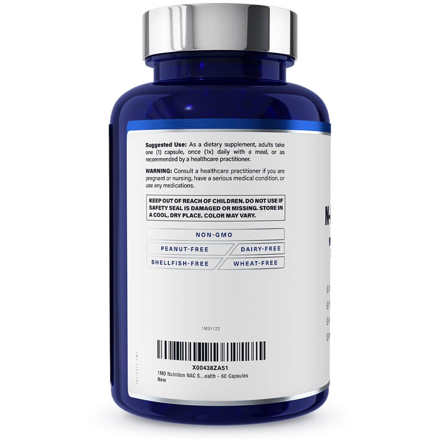 1MD Nutrition NAC 600 mg Capsule, 60 Count