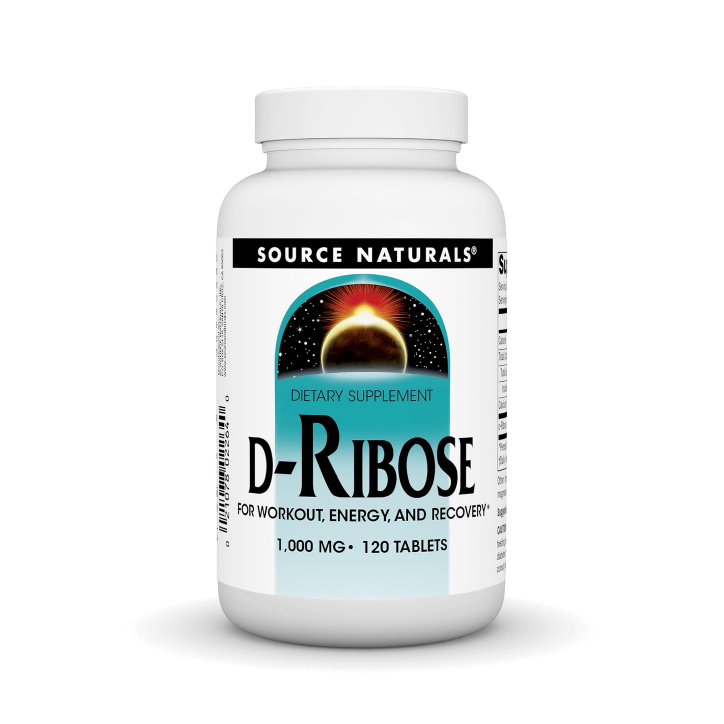 Source Naturals D-Ribose for Workout, Energy, and Recovery 120 Tablets