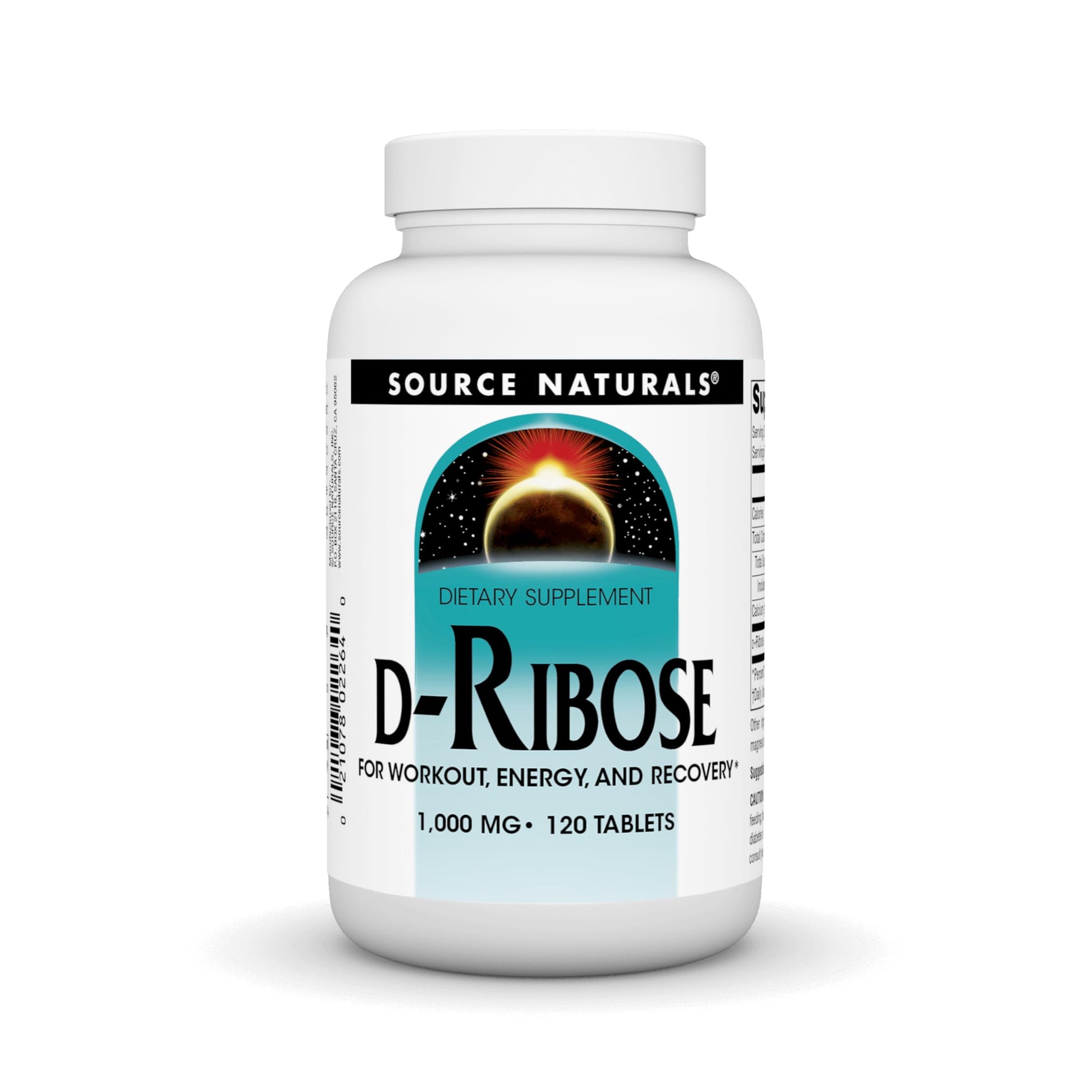 Source Naturals D-Ribose for Workout, Energy, and Recovery 120 Tablets