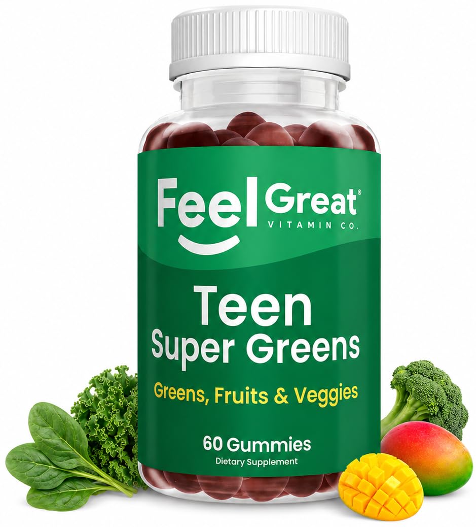 The Feel Great Vitamin Company Feel Great Super Green Gummies Teen Vitamins Gummy 60 Count
