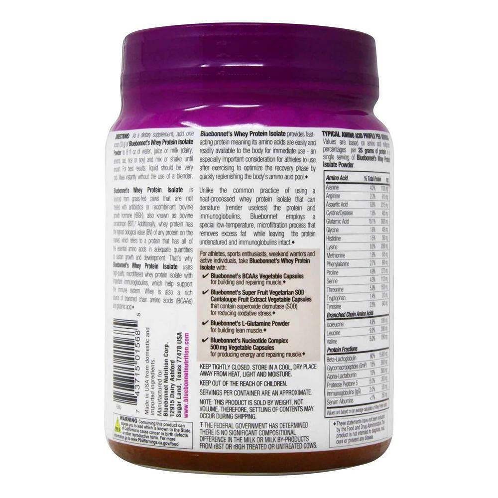 BlueBonnet Whey Protein Isolate Powder, Chocolate Flavor, 16