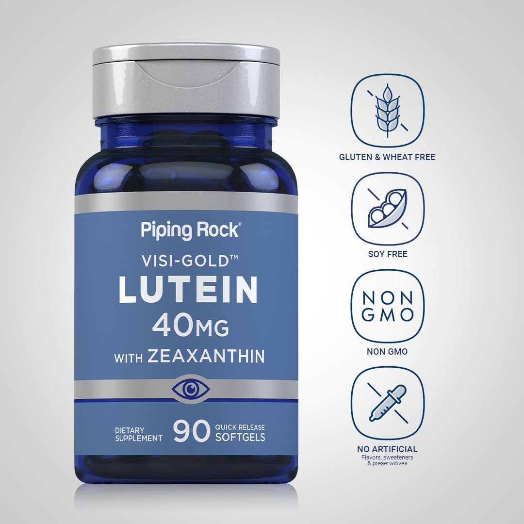 Piping Rock Lutein and Zeaxanthin 40mg Softgels, 90 Count