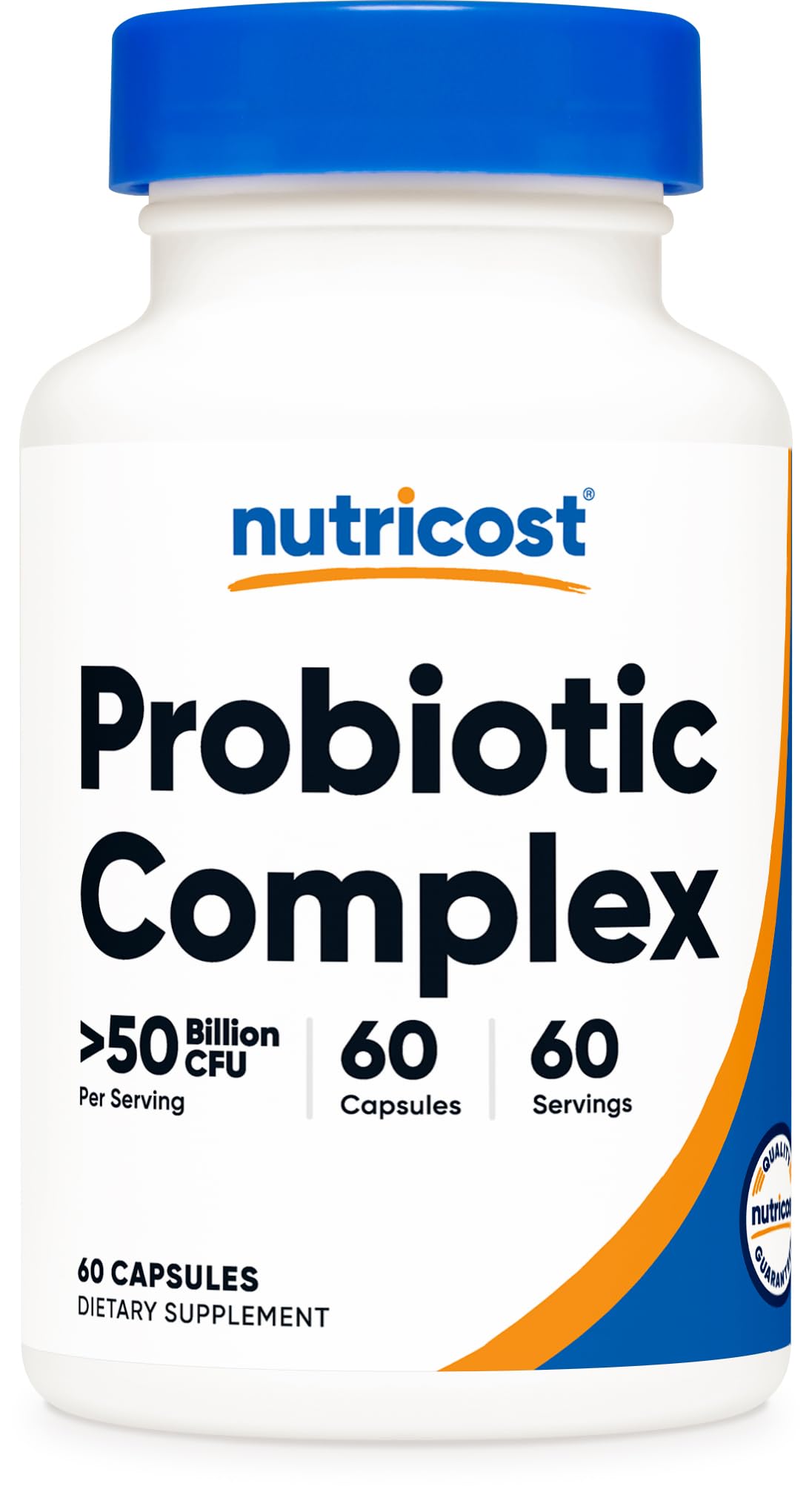 Nutricost Probiotic Complex Capsules, 60 Count, 50 Billion CFU, Vegetarian, Non-GMO, Gluten Free
