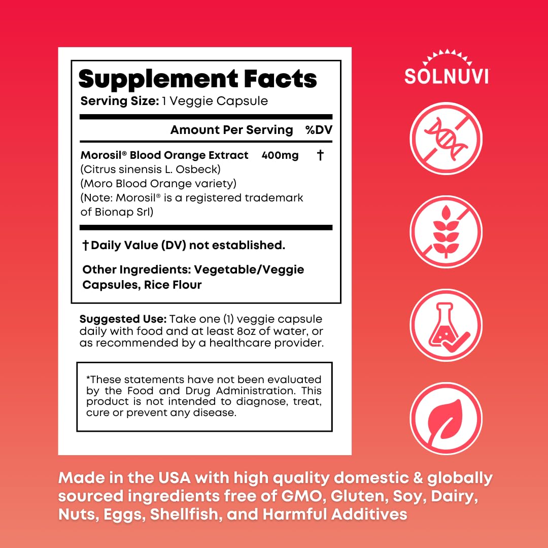 SOLNUVI Morosil Clinically Tested C3G Supplement Capsule, 60 Veggie Capsules
