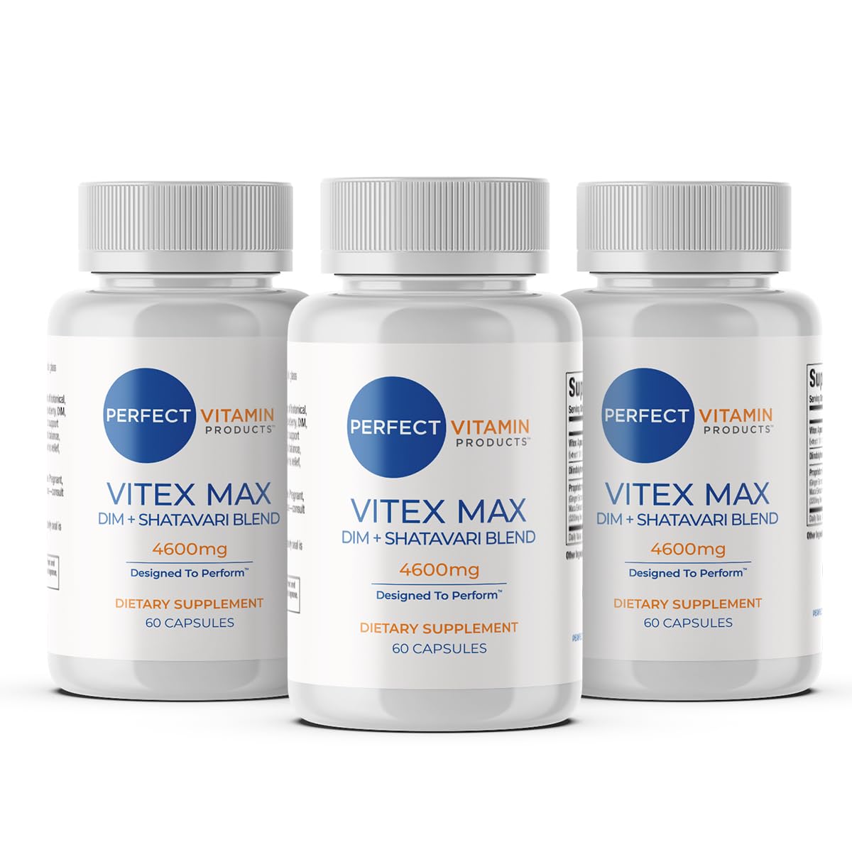 Perfect Vitamin Products Vitex Max DIM + Shatavari – Hormone Balance & Menopause Support for Women – Vegan Blend with Adaptogens for Mood, Cycle & Stress Relief 180 Capsules