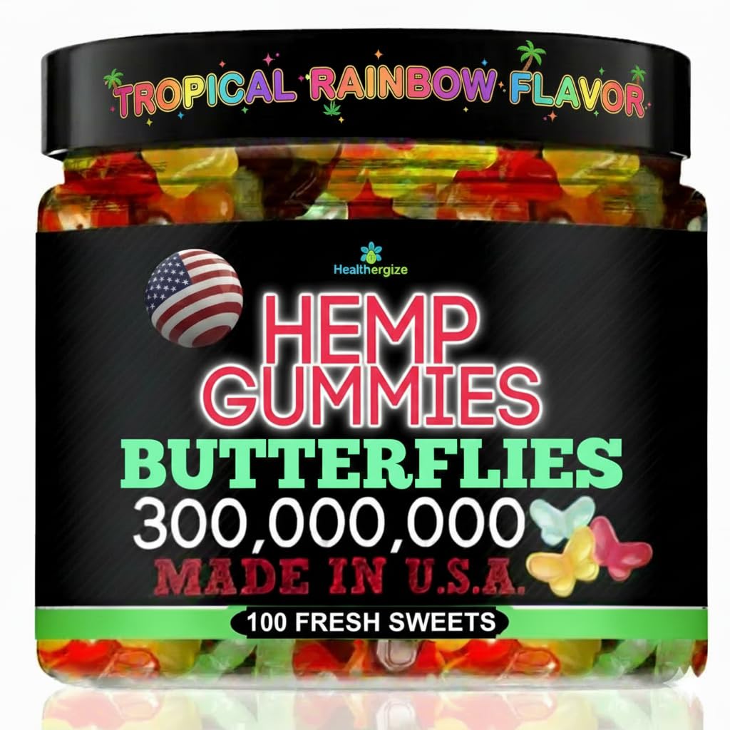 Healthergize Hemp Gummies for Sleep and Relaxation Chewable, 100 Count