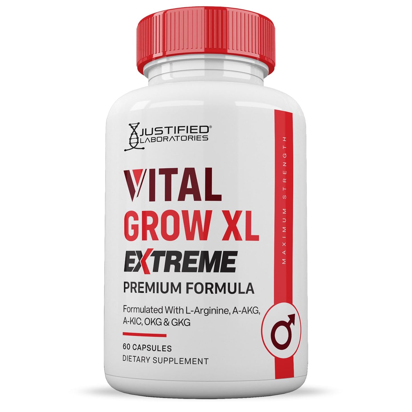 Justified Laboratories Vital Grow XL Extreme for Men's Health, 120 Capsules
