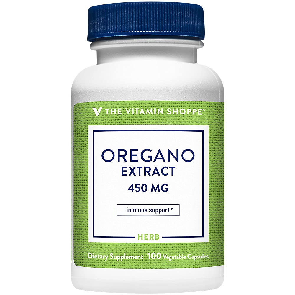 The Vitamin Shoppe Oregano Extract 450MG Vegetarian Capsules 100