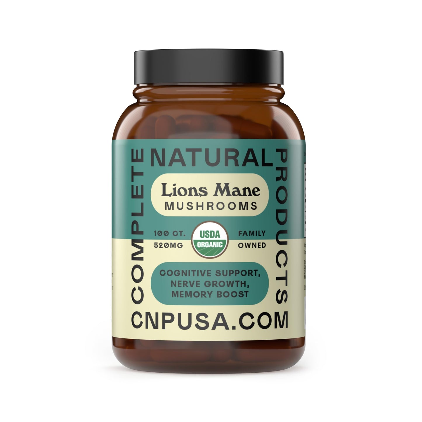 Complete Natural Products Organic Lion's Mane Mushroom Capsules, 100 Count