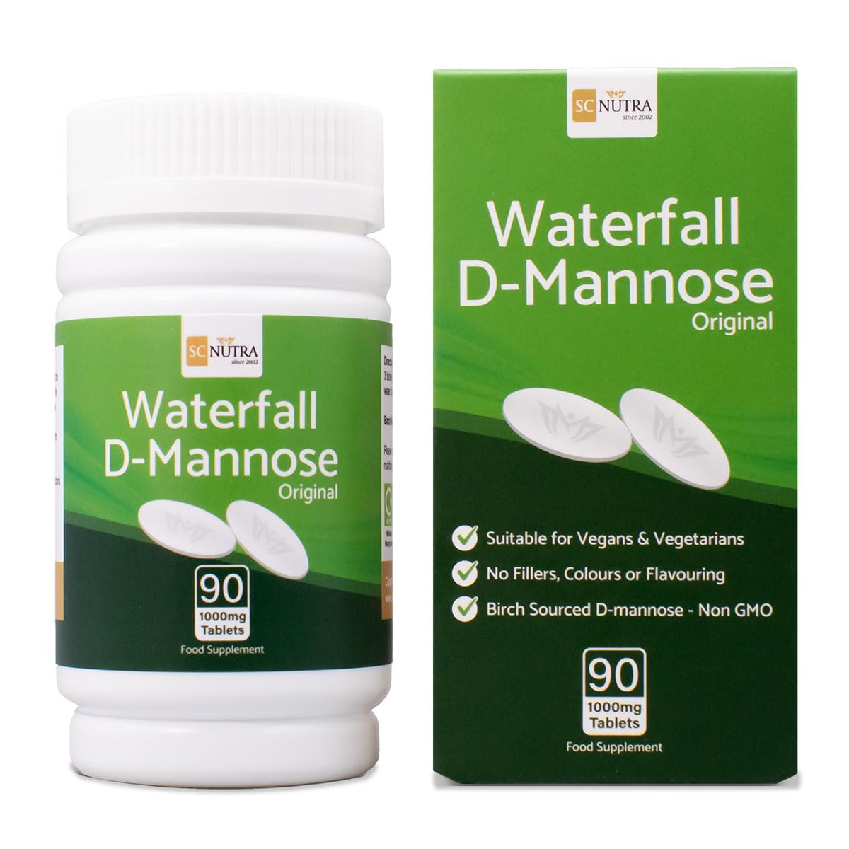 sc nutra Waterfall D-Mannose 1000mg Capsules 90 Capsules