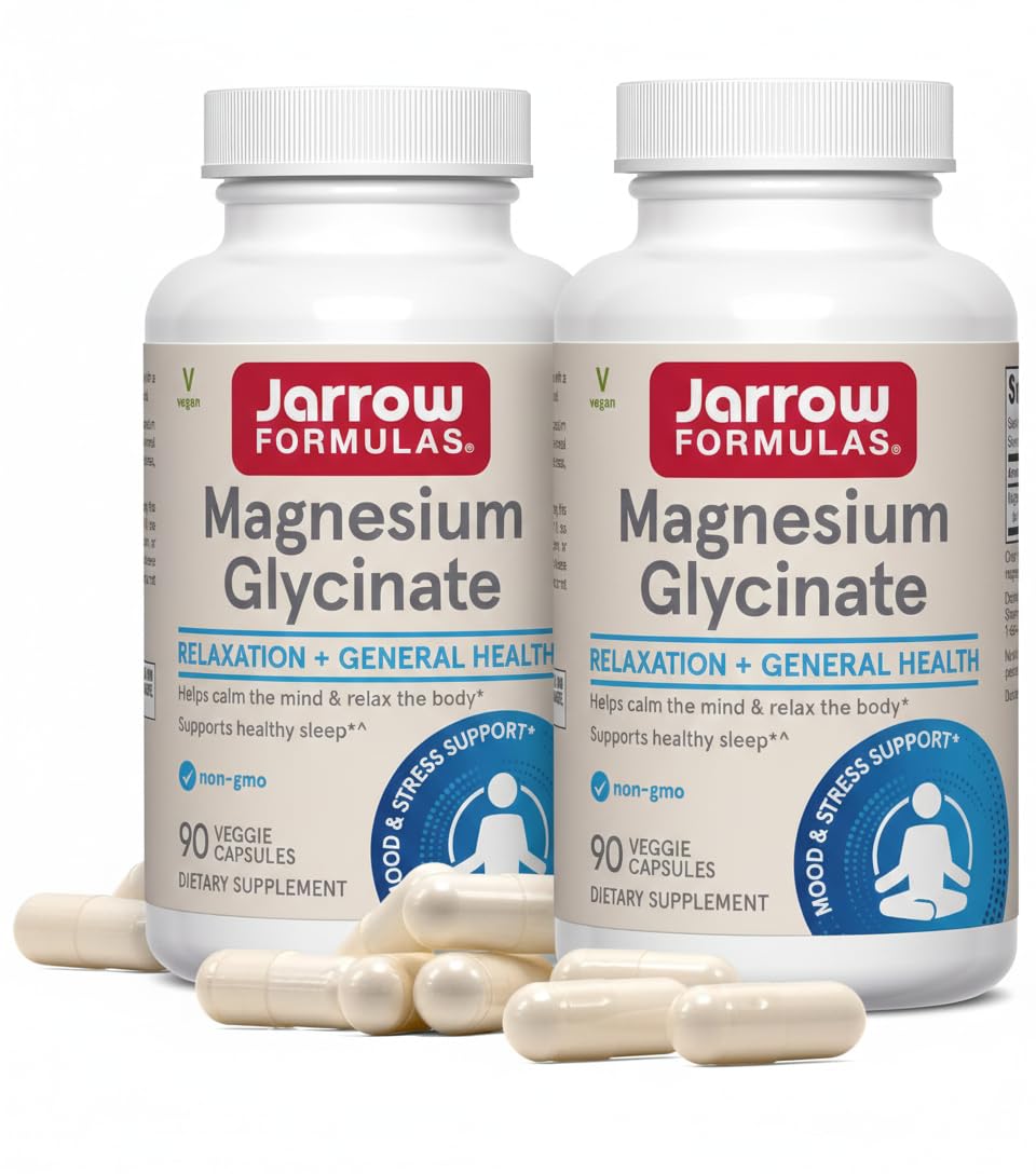 Jarrow Formulas Magnesium Glycinate Veggie Capsules, 180 Count