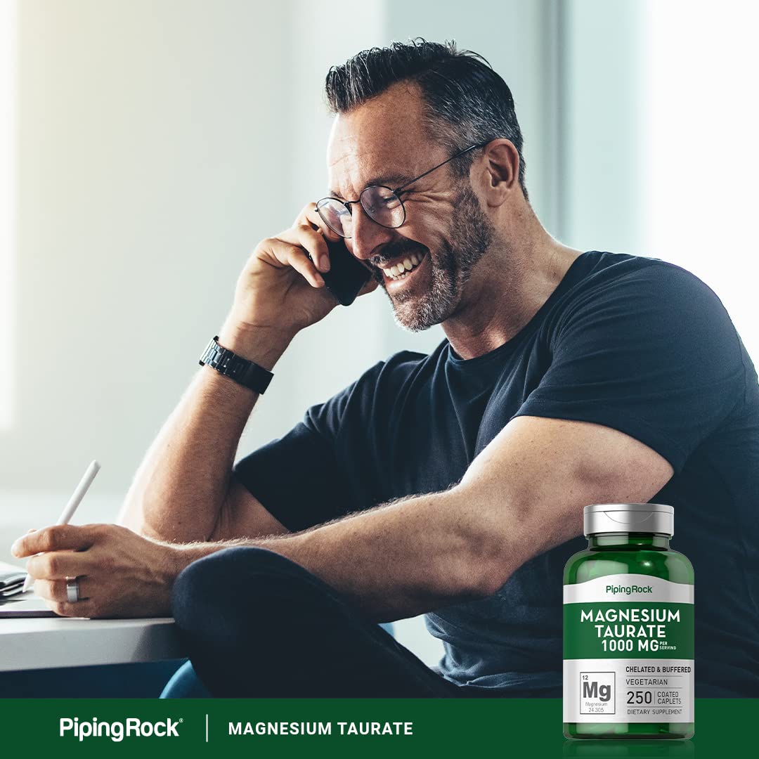 Piping Rock Magnesium Taurate 1000mg Caplets, 250 Count