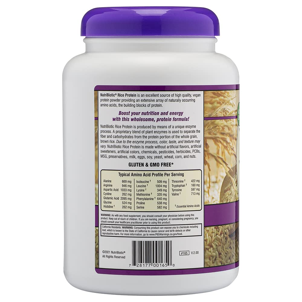 NutriBiotic Mixed Berry Brown Rice Protein Powder - Vegan - 600g, 21 Servings