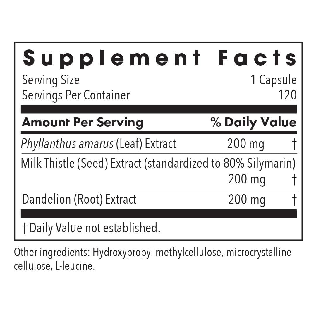 Allergy Research Group Milk Thistle Plus Supplement - Liver Health Support, Milk Thistle, Dandelion, Detox, Cleanse Capsules - 120 Count
