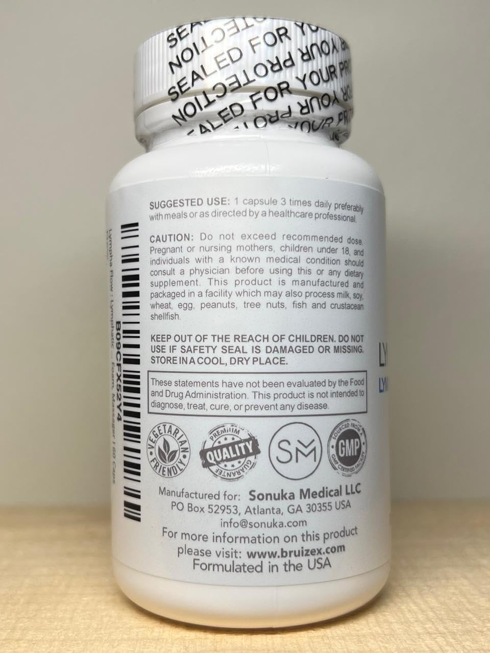Bruizex Lympho Flow Lymphatic Drainage Supplement, Quercetin Support, 60 Capsules