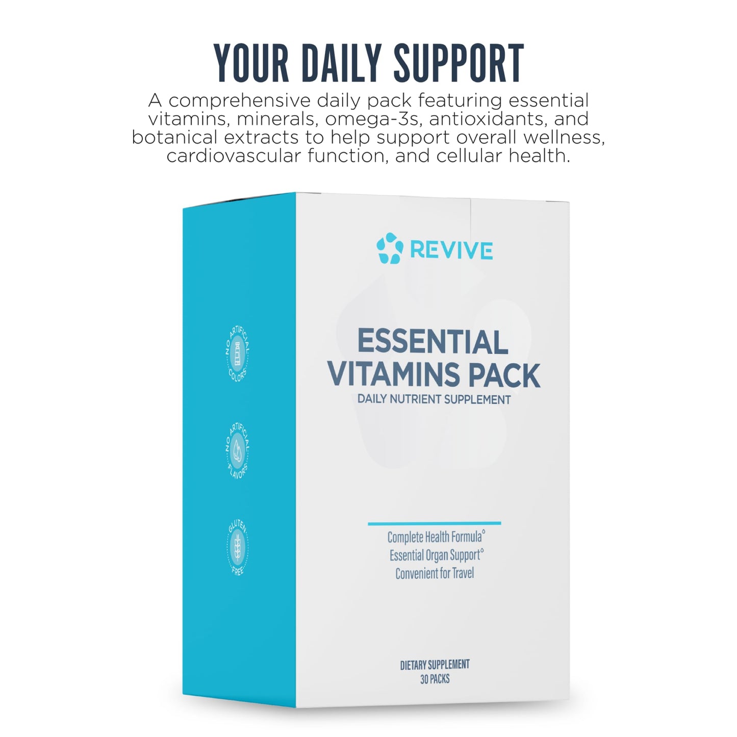 Revive Essential Vitamin Packs for Men & Women – Daily Multivitamin Packets with Arjuna & Turmeric Extract Capsule, 1 Count