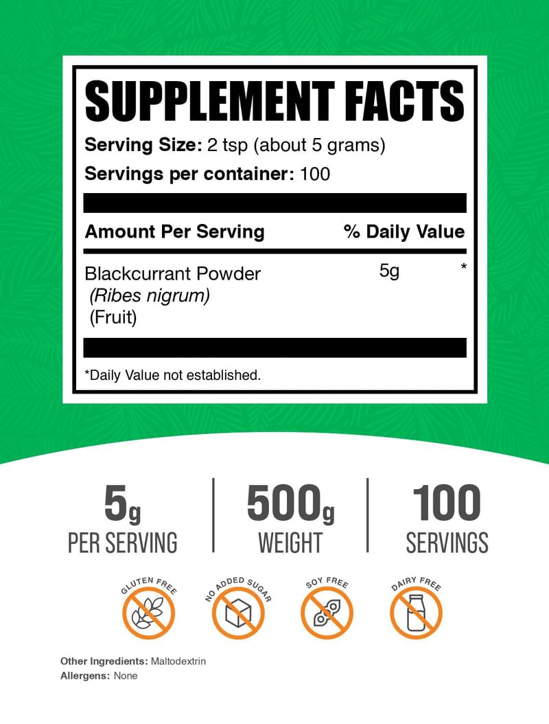 BulkSupplements Blackcurrant Powder 17.64 Ounce