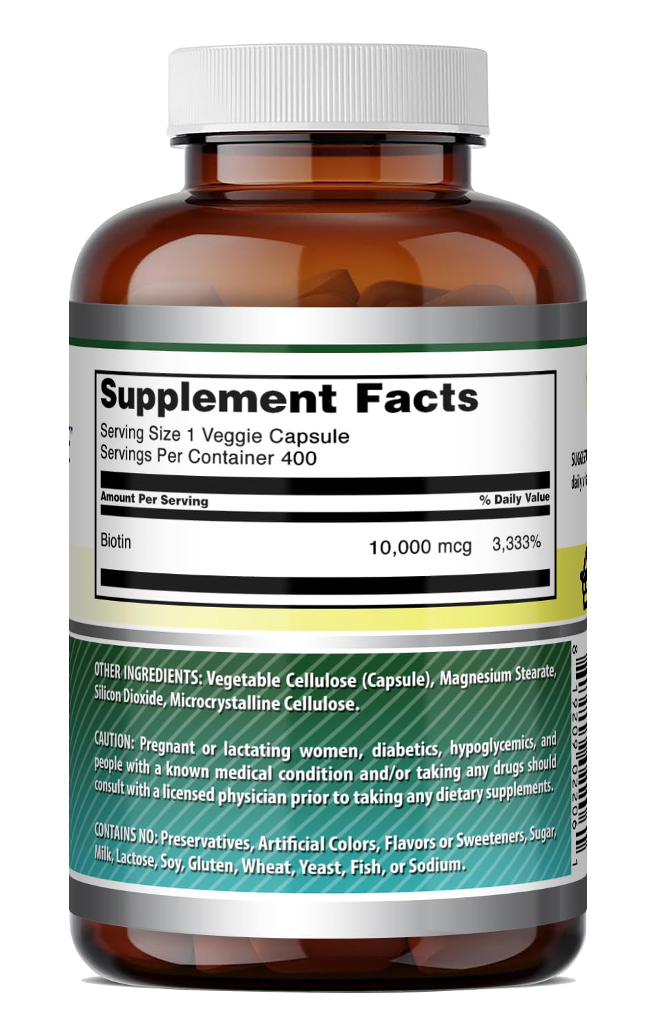 Amazing Nutrition Biotin 10000 mcg Veggie Capsules, 400 Count