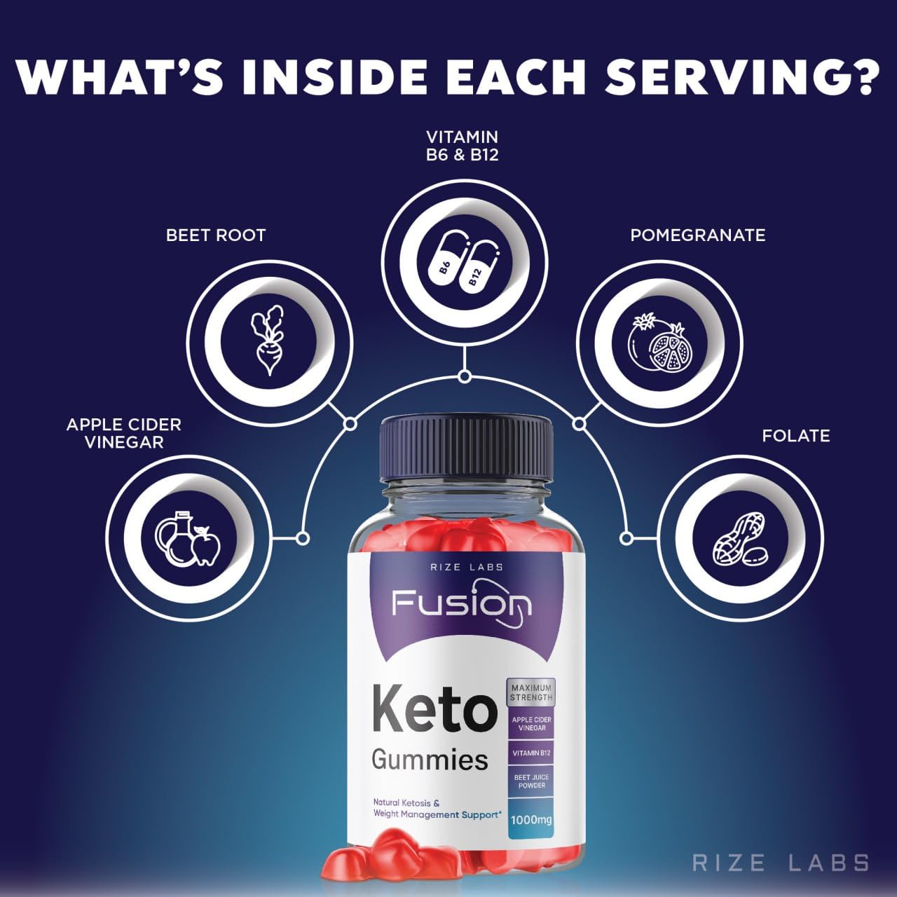 Rize Labs Keto Fusion ACV Gummies 60 Count