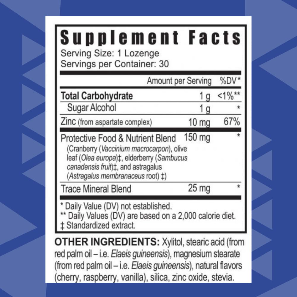 Youngevity Zinc Fx - Zinc + Trace Minerals + Elderberry + Astragalus - Immune Support Chewable - Highly Absorbable - Delicious Lozenges 120