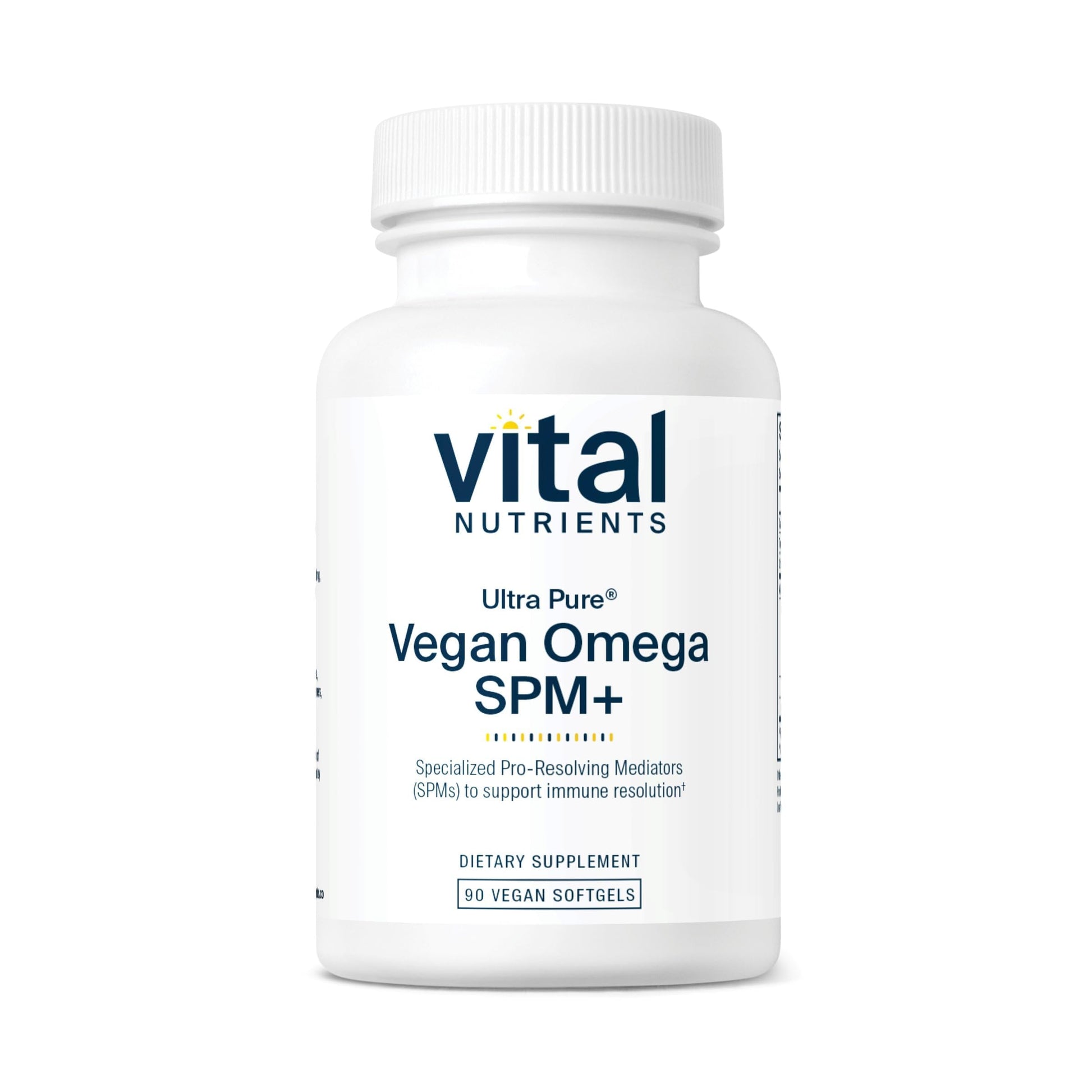 Vital Nutrients Ultra Pure Vegan Omega SPM+ - Vegan Specialized Pro-Resolving Mediators (SPM) Omega-3 Supplement - Minor Joint Discomfort Relief* - Gluten, Dairy, Soy Free, Non-GMO Softgels 90