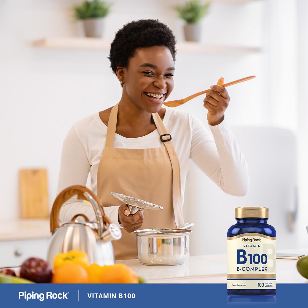 Piping Rock Vitamin B100 Complex Capsules, 100 Count