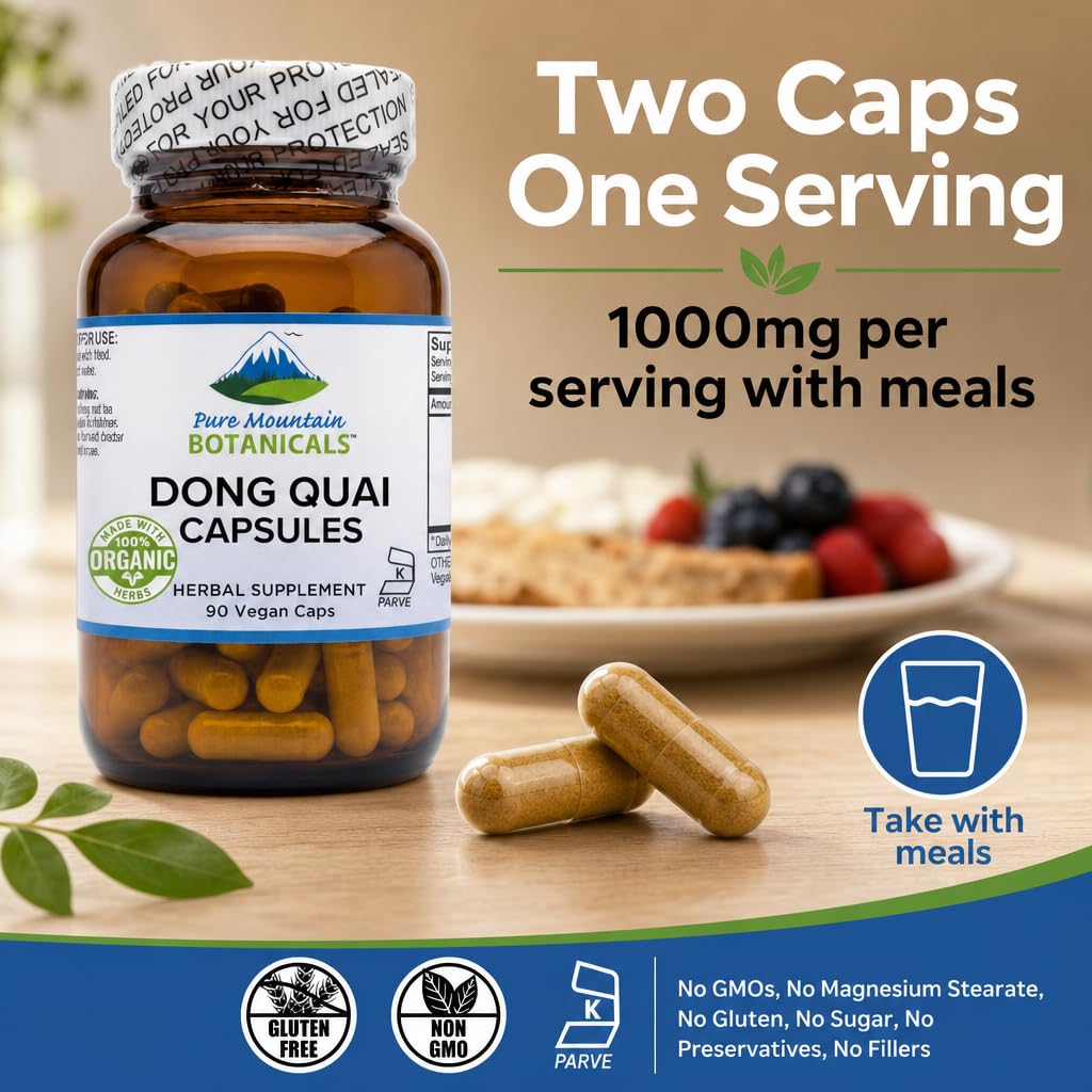 Pure Mountain Botanicals Dong Quai Capsules 90 Count