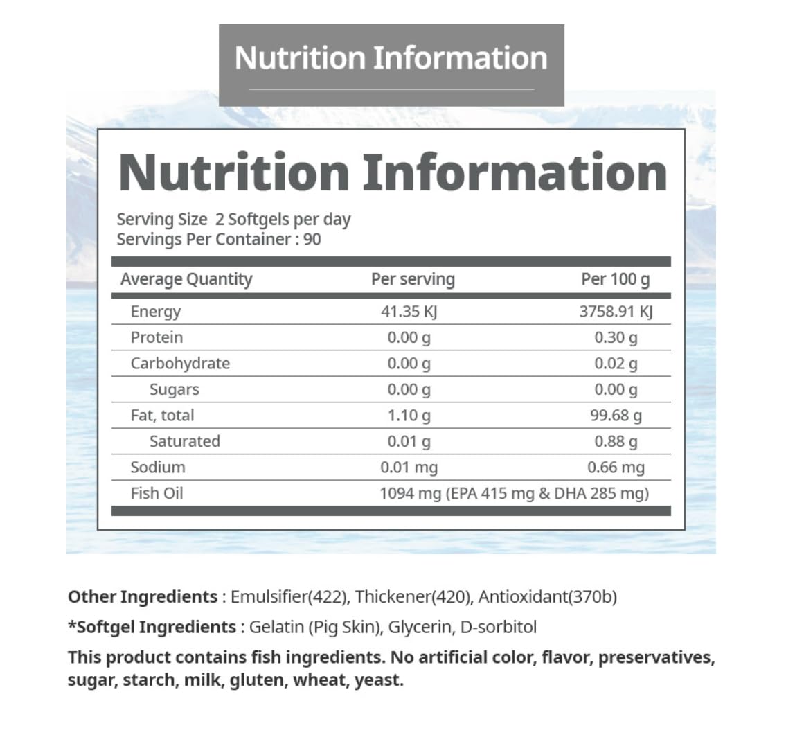 Generic Alaska E-OMEGA3 Fish Oil Supplement Softgel 180