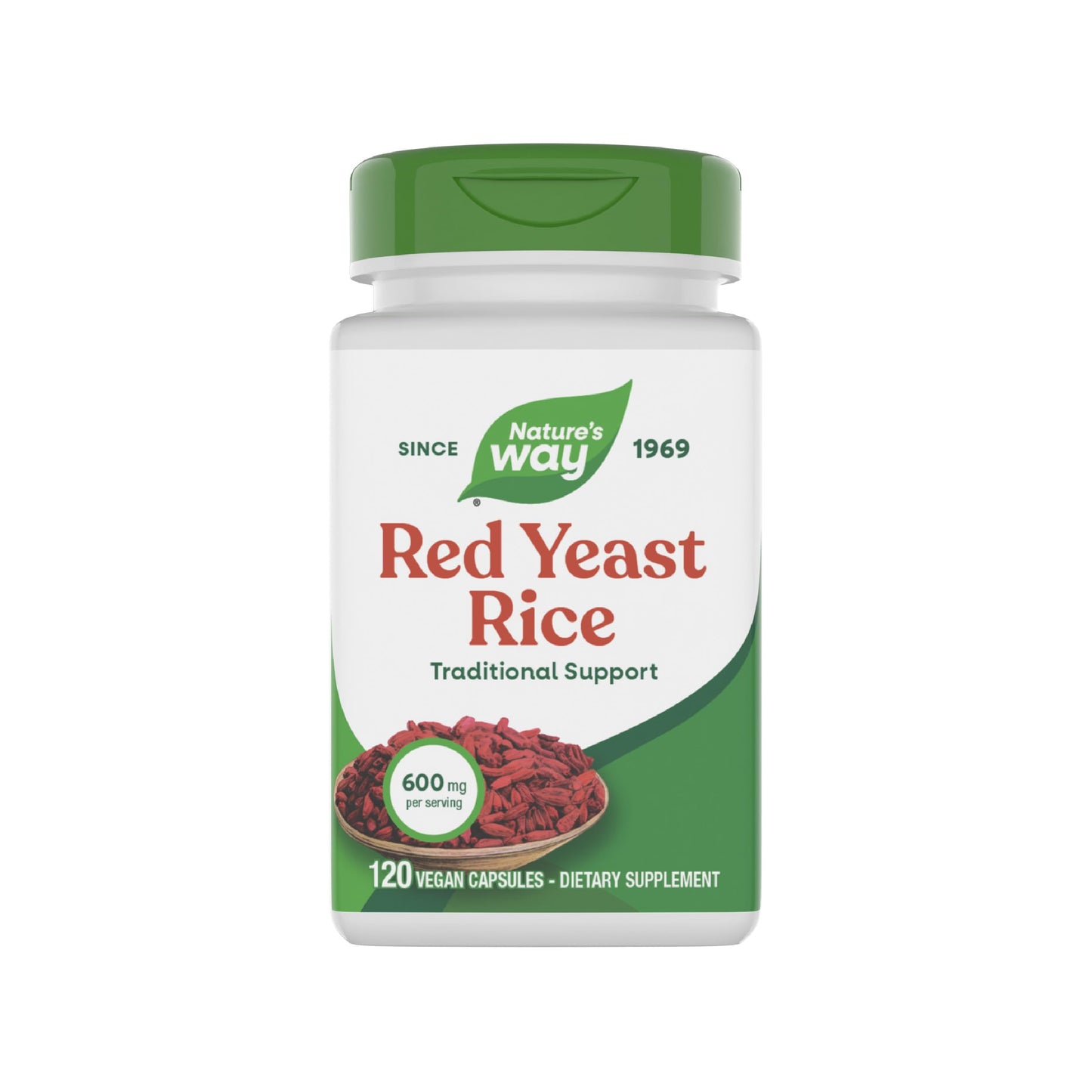 Nature's Way Red Yeast Rice 600 mg per Serving Capsule, 120 Capsules