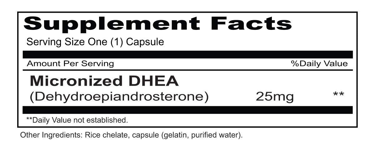 Priority One DHEA 25mg Capsule, 90 Count