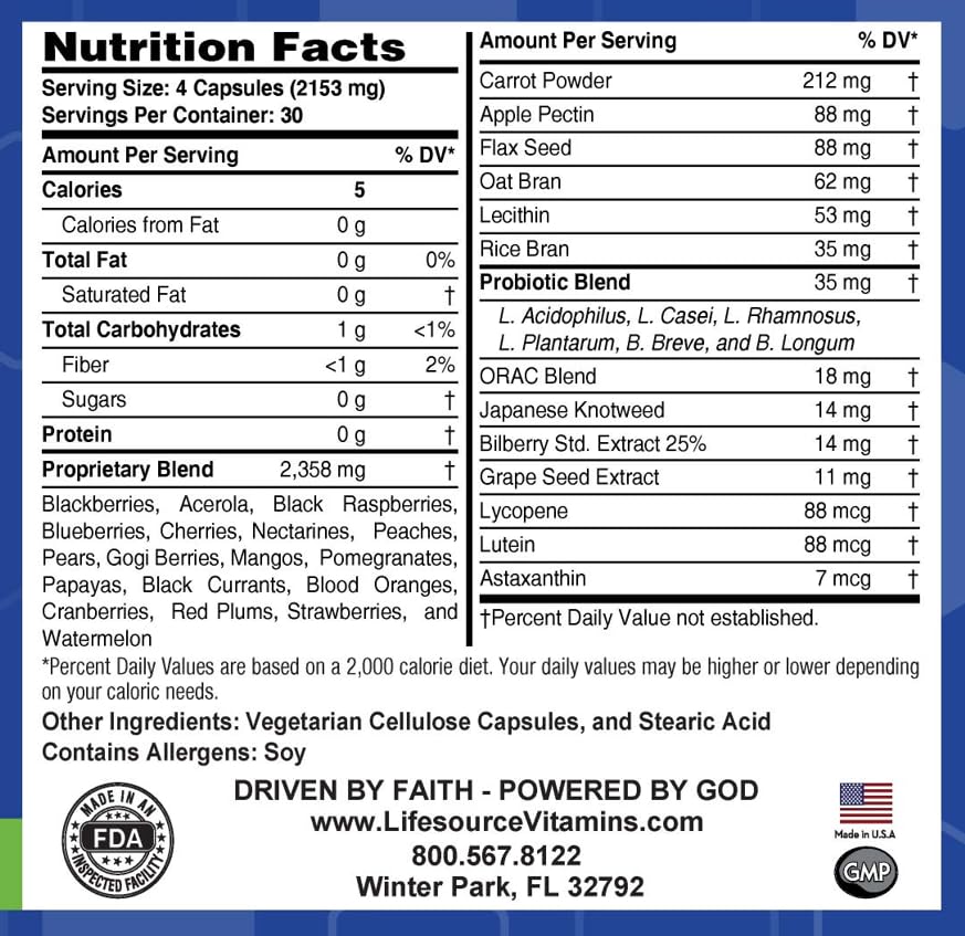 LifeSourceVitamins Red Phyto Foods Capsule 120 Count