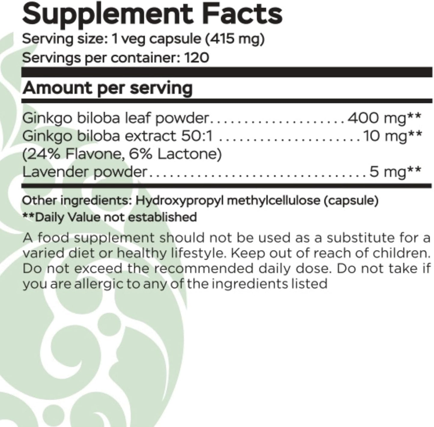 RaDoTech Ginkgo Biloba Support Brain Function Capsule 360 Capsules