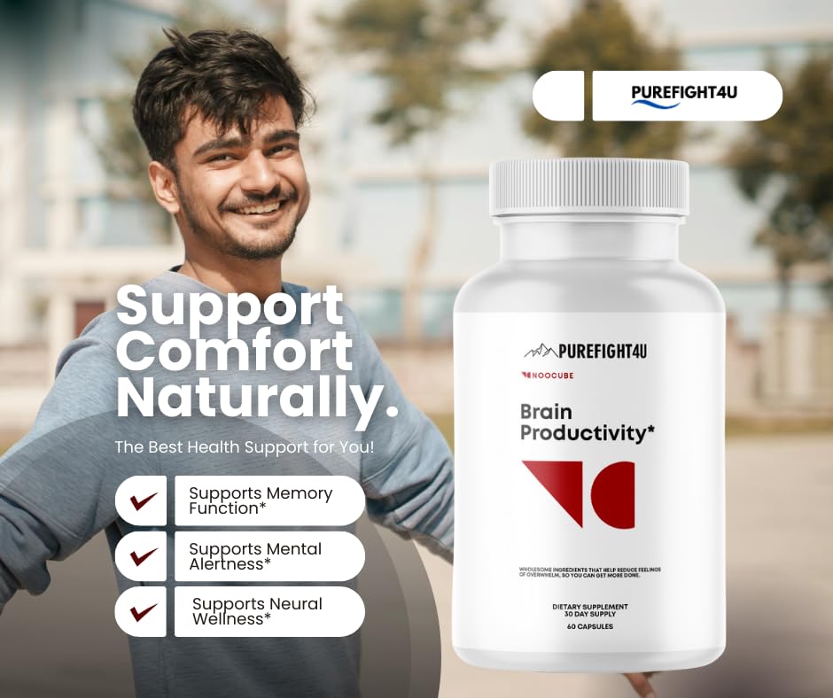 PureFight4U Brain Productivity Supports Focus, Memory & Cognitive Function Capsules 60 Count
