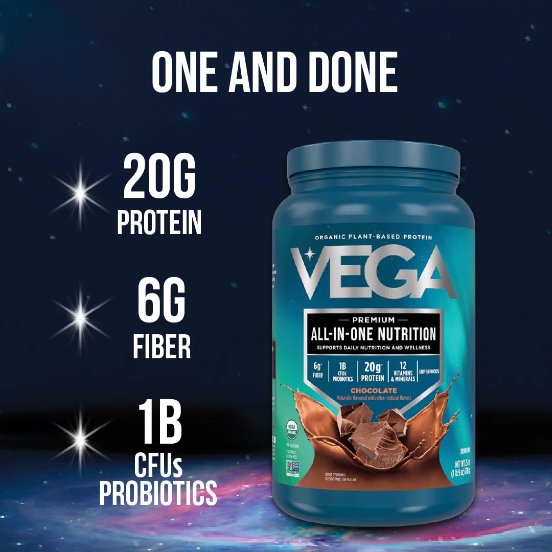 Vega Organic All-in-One Vegan Protein Powder French Vanilla, 43 Servings, Pack of 6