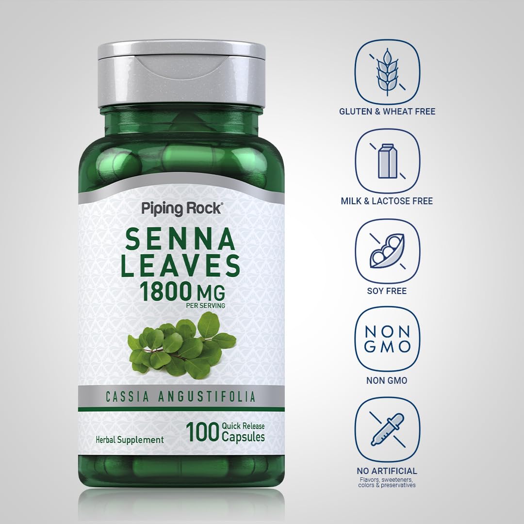 Piping Rock Senna Leaves Capsules 100 Count