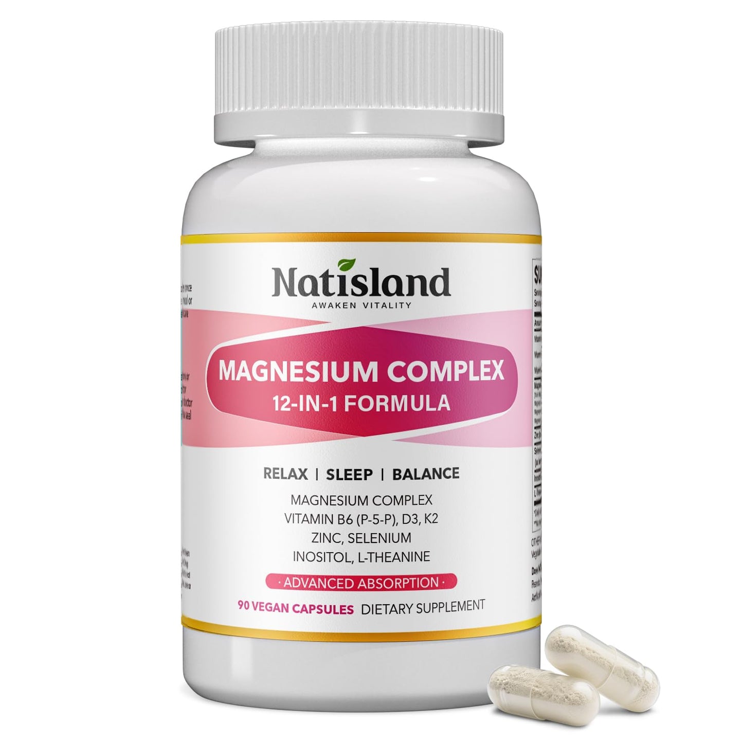 NATISLAND 12 in 1 Magnesium Complex for Women Capsule 90 Count