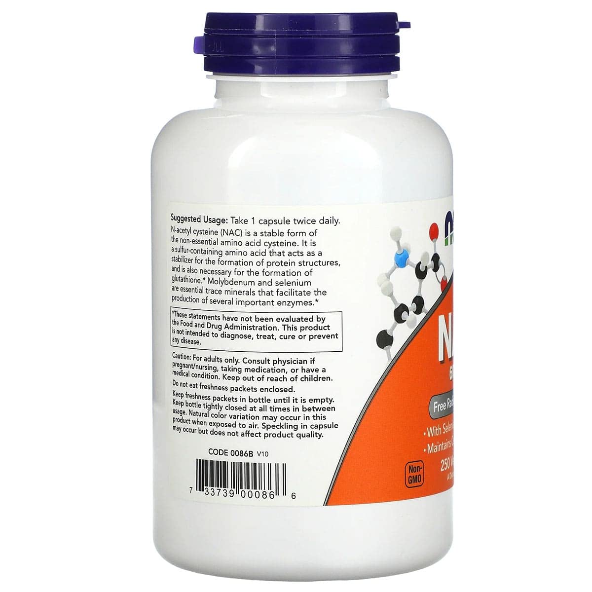NOW Foods NAC 600mg with Selenium, 500 Capsules