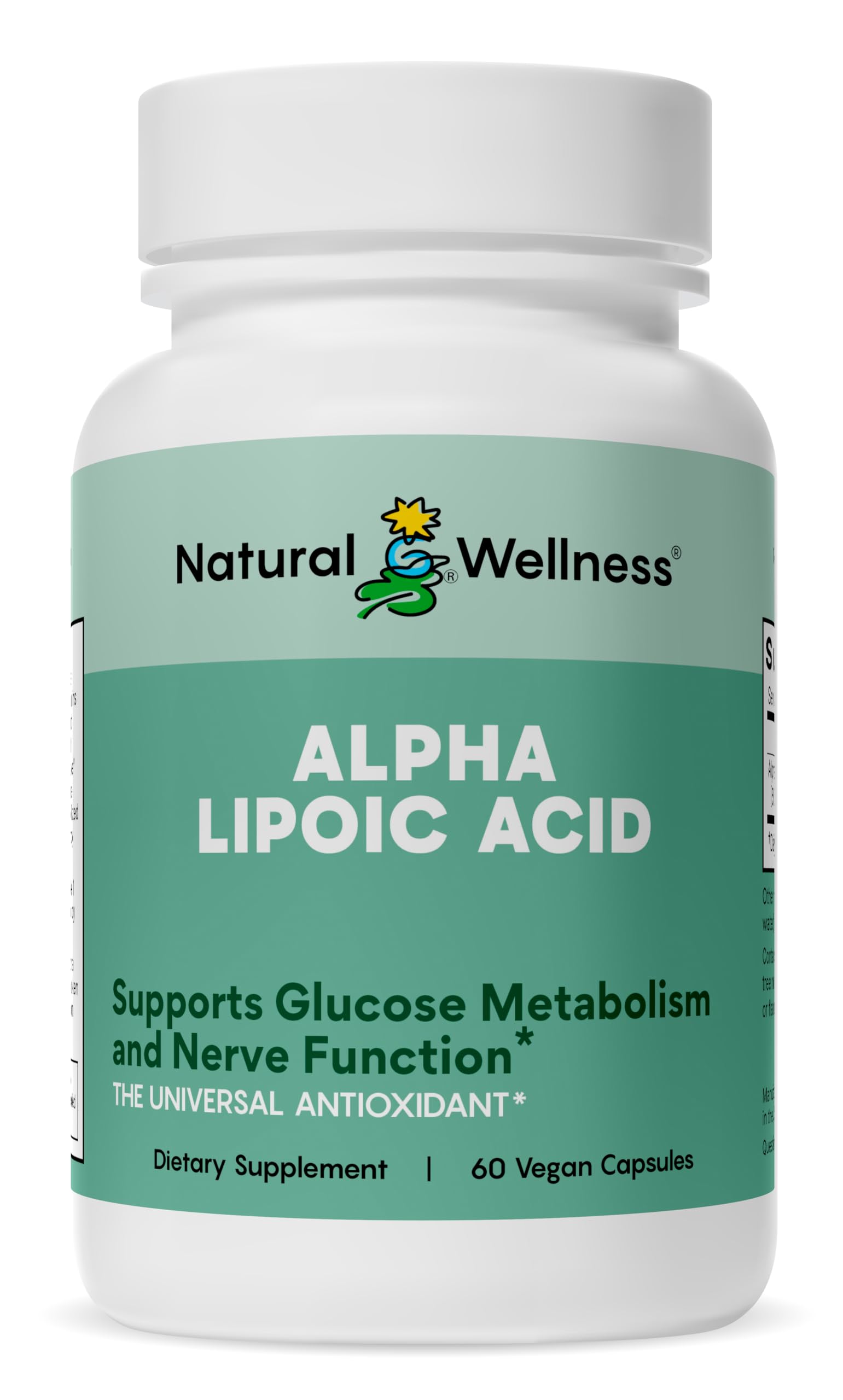 Natural Wellness Alpha Lipoic Acid (ALA) 600 mg 60 Capsules