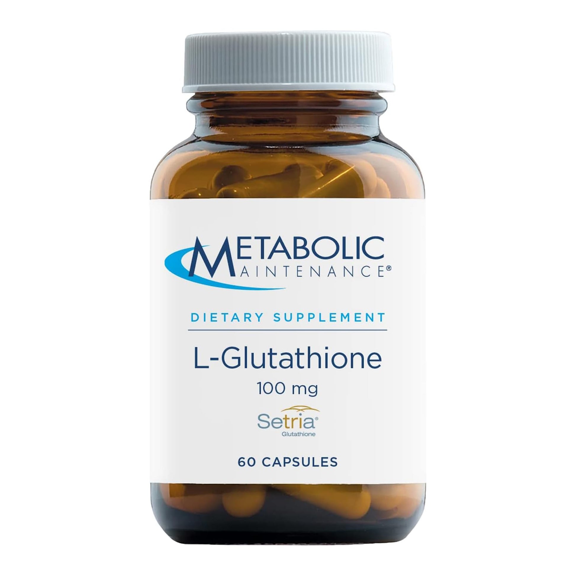 Metabolic Maintenance L-Glutathione 100mg Capsule, Free Form for Superior Absorption, Antioxidant, Immune, Liver and Detox Support, 60 Capsules