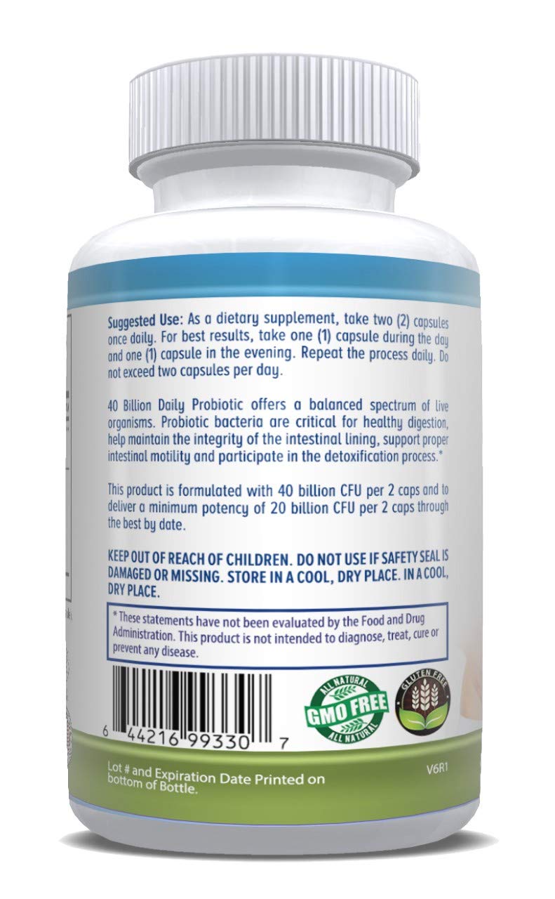 Daily Health Probiotic 40 Billion CFU MakTrek Bi-Pass Technology Digestion Immune Health Capsule 180