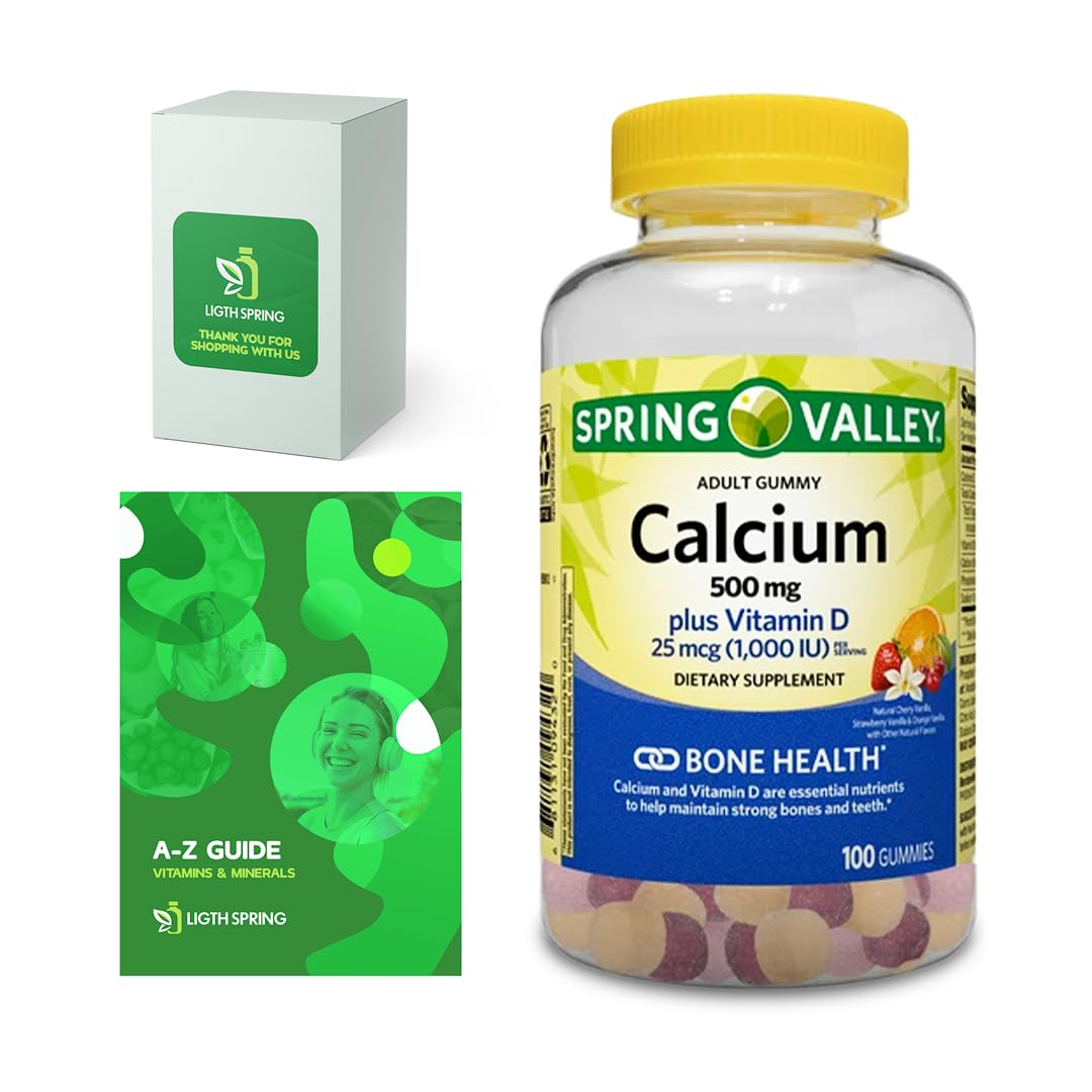 LightSpring Calcium Plus Vitamin D Gummies, 100 Ct