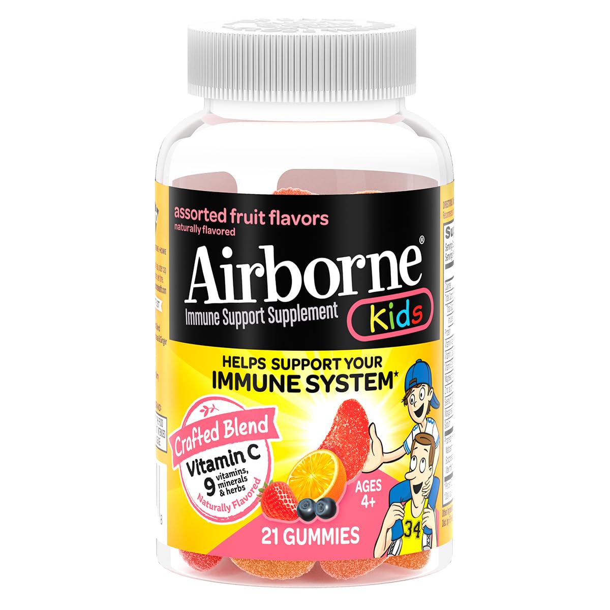 Airborne 500mg Vitamin C + Zinc Immune Support Gummies for Kids, 21 Gummies
