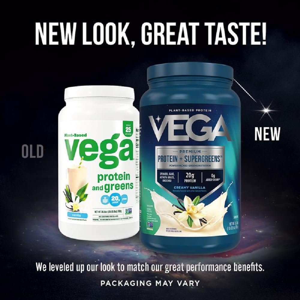 Vega Protein & Greens Bundle, Plant Based Protein Powder, 25 Servings Each, 2-Pack