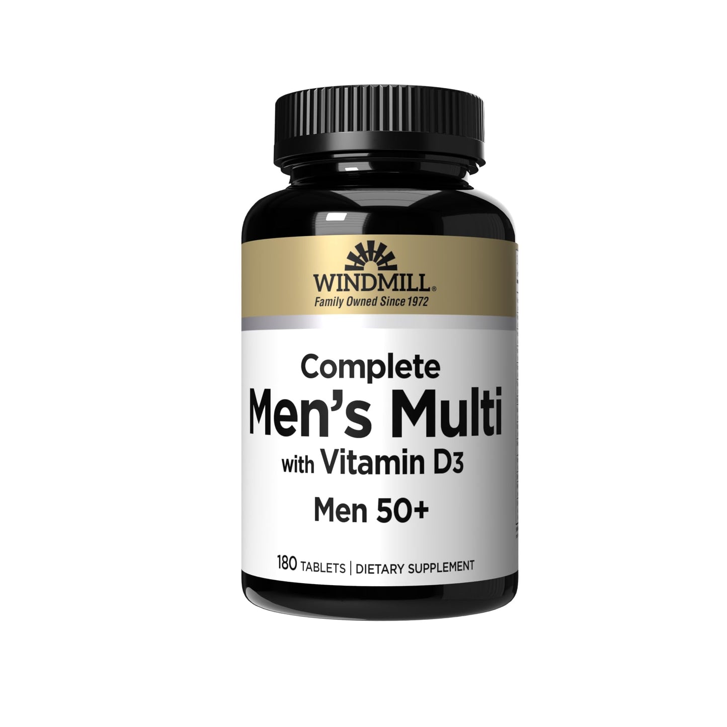 Windmill Men’s Multi 50+ Multivitamin with Vitamin D3, 180 Tablets