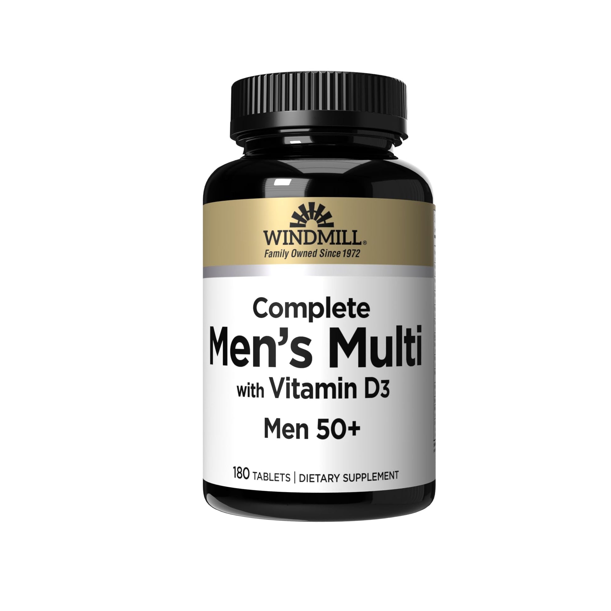 Windmill Men’s Multi 50+ Multivitamin with Vitamin D3, 180 Tablets