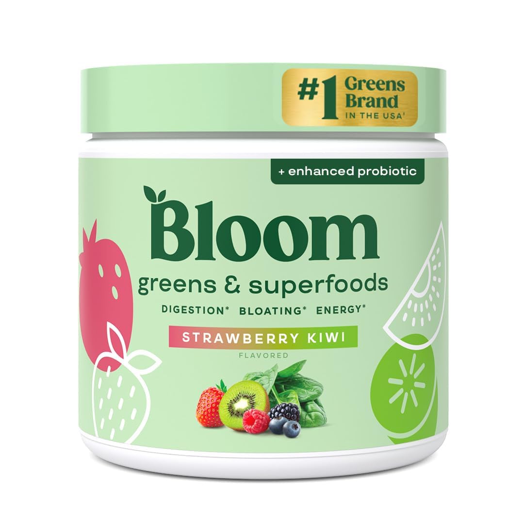 Bloom Nutrition Greens and Superfoods Powder for Digestive Health, 30 Servings