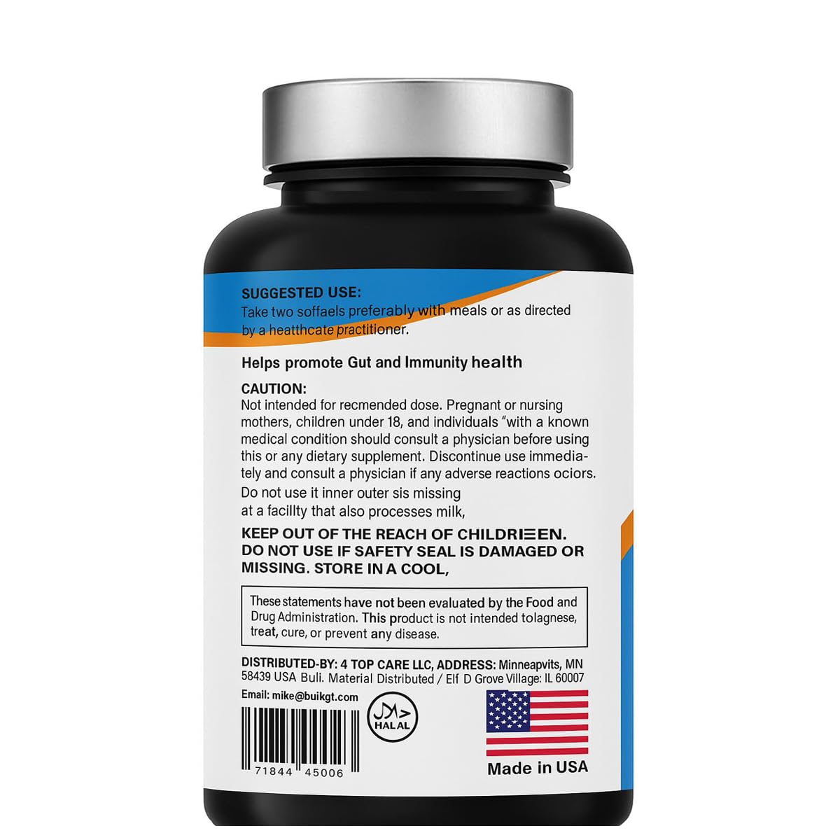 4 TOP CARE H4U Digestive Enzymes Capsules 180 Capsules