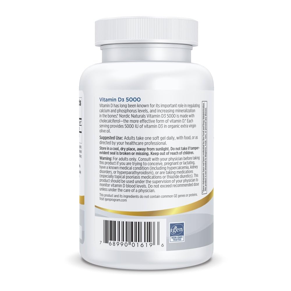 Nordic Naturals Pro Vitamin D3 5000 IU Softgels 120