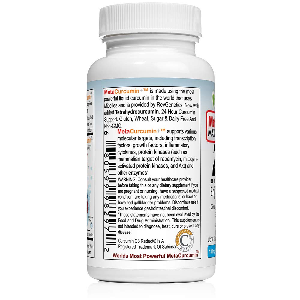 REVGENETICS MetaCurcumin 277x Super Curcumin + TetraHydroCurcumin Capsules, 60 Count