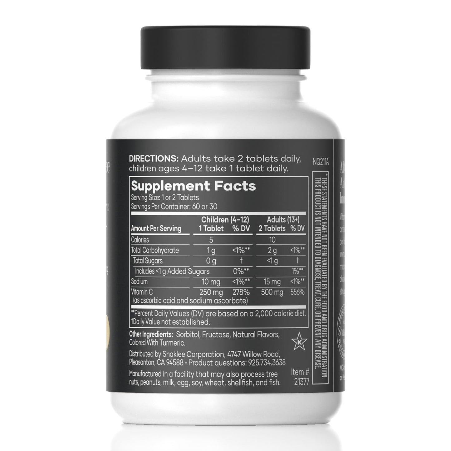 Shaklee Chewable Vita-C 250mg Tablets, 60 Count